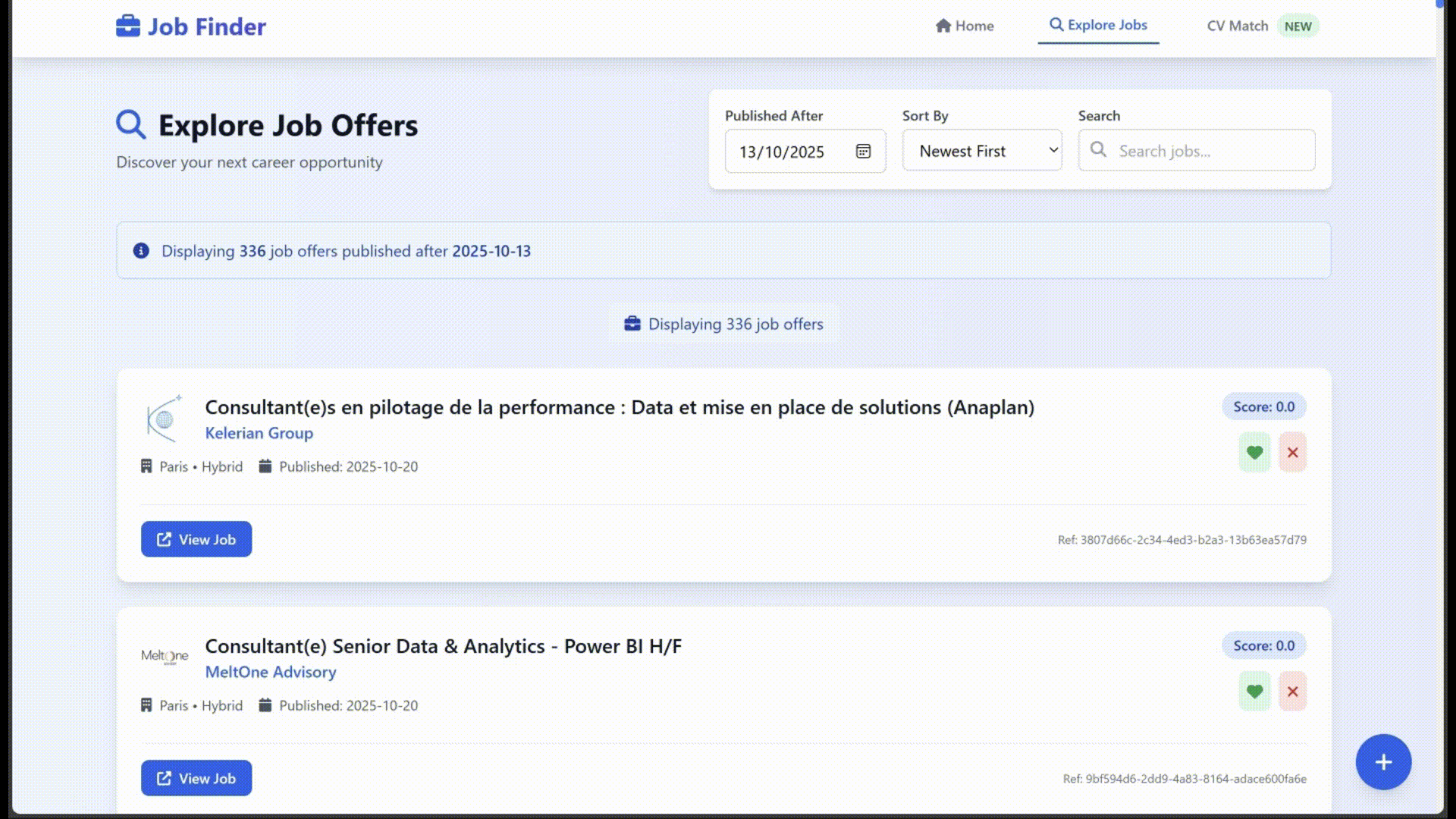 GIF showing the explore offers section